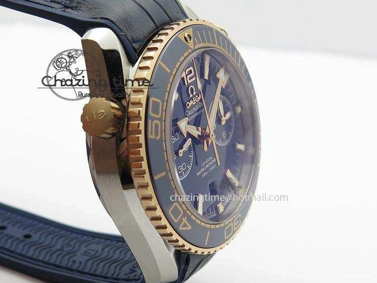 0513 GoodFit Seamaster Professional Chrono RG Blue Ceramic Blue Dial On Blue Gummy Strap A 8213